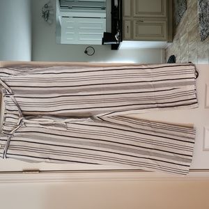 NWOT loft size 16 linen blue striped pants